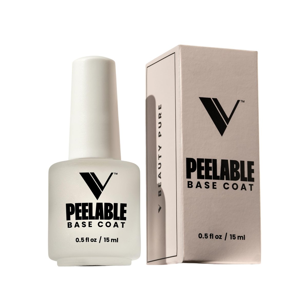 V Beauty Pure Peel Off Gel Base Coat - Damage-Free, Easy Peel, Zero Soak-Off, Quick Manicure Change, Fast Drying Nail Base - 0.5 Fl Oz Avelisse