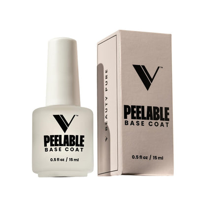 V Beauty Pure Peel Off Gel Base Coat - Damage-Free, Easy Peel, Zero Soak-Off, Quick Manicure Change, Fast Drying Nail Base - 0.5 Fl Oz Avelisse