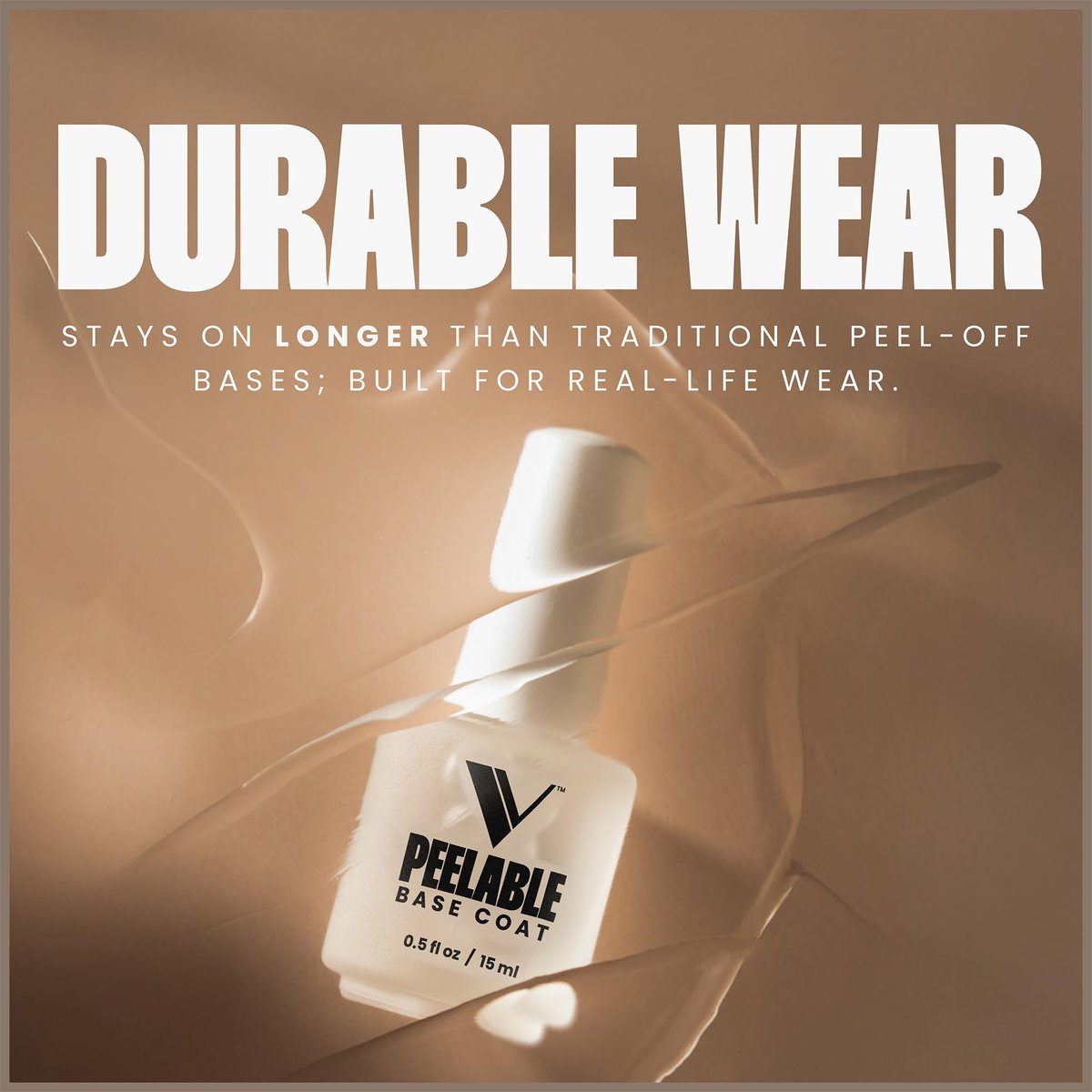 V Beauty Pure Peel Off Gel Base Coat - Damage-Free, Easy Peel, Zero Soak-Off, Quick Manicure Change, Fast Drying Nail Base - 0.5 Fl Oz Avelisse