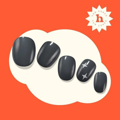 Heyhae Semi Cured Gel Nail Strips – No LED Lamp Needed – Fall Gray Solid – Easy Apply & Remove – Salon Quality – 28 Strips, Prep Pads, File & Stick – Hey, Dove Me Crazy