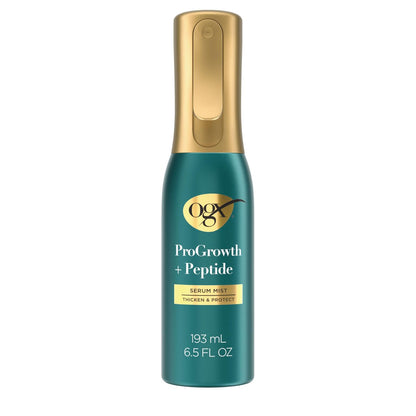 OGX ProGrowth + Peptide Serum Mist Heat Protectant Spray - Instantly Thickens Hair, Protects from Breakage, 6.5 fl. oz