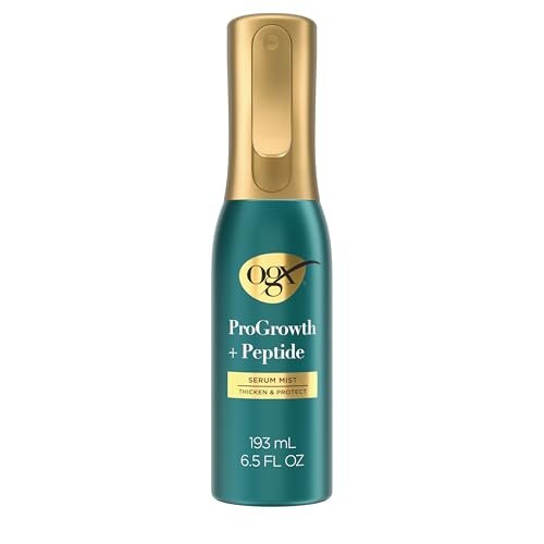 OGX ProGrowth + Peptide Serum Mist Heat Protectant Spray - Instantly Thickens Hair, Protects from Breakage, 6.5 fl. oz - görsel 2