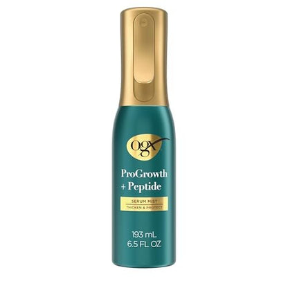 OGX ProGrowth + Peptide Serum Mist Heat Protectant Spray - Instantly Thickens Hair, Protects from Breakage, 6.5 fl. oz