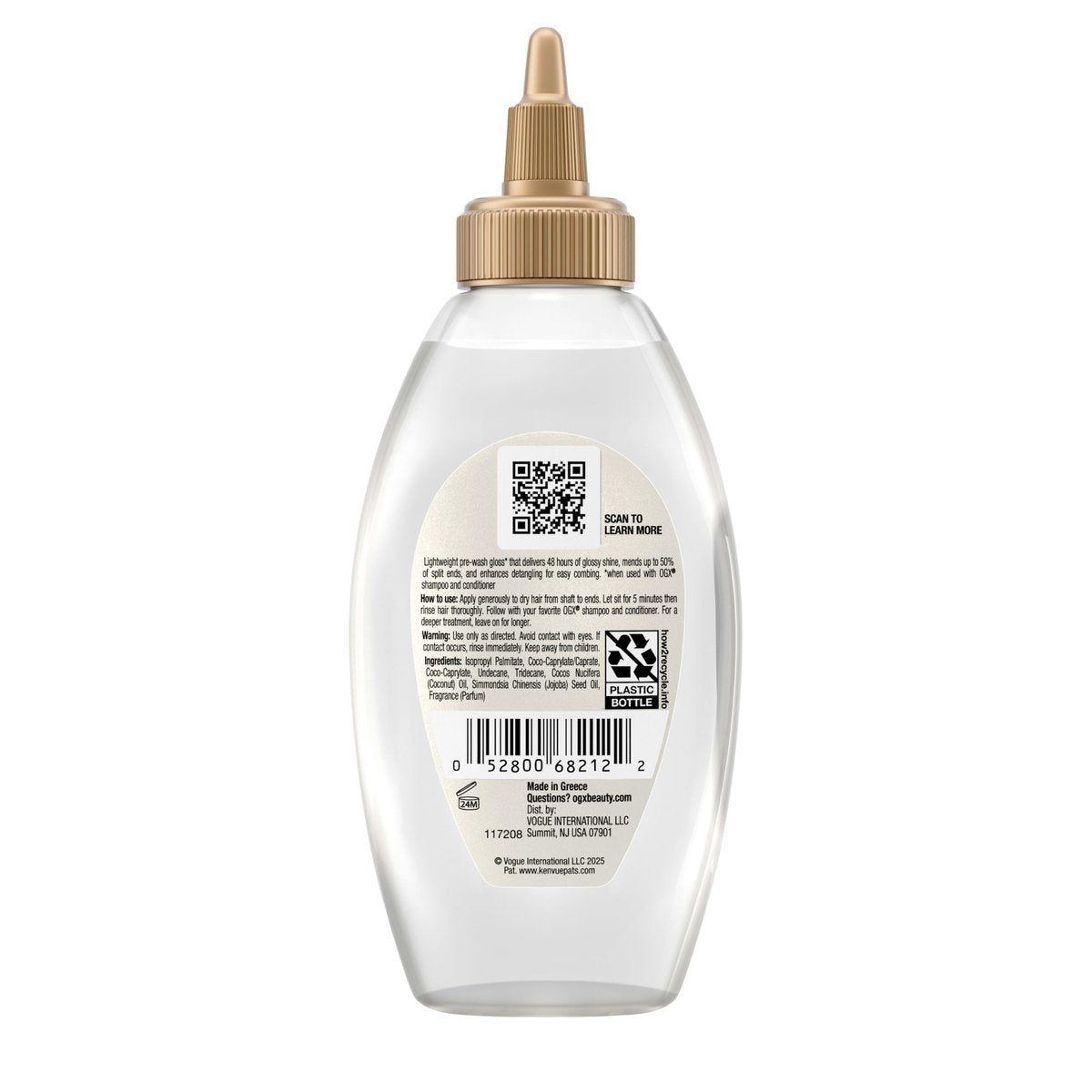 OGX Mirror Shine + Coconut Oil Pre-Wash Hair Gloss, Nourishing Rinse Out Hair Treatment for 48 Hours of Glossy Shine & Damage Repair, Lightweight Oil Mends Split Ends, 4 fl. oz - görsel 17