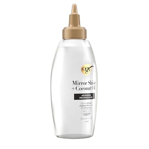 OGX Mirror Shine + Coconut Oil Pre-Wash Hair Gloss, Nourishing Rinse Out Hair Treatment for 48 Hours of Glossy Shine & Damage Repair, Lightweight Oil Mends Split Ends, 4 fl. oz - görsel 12
