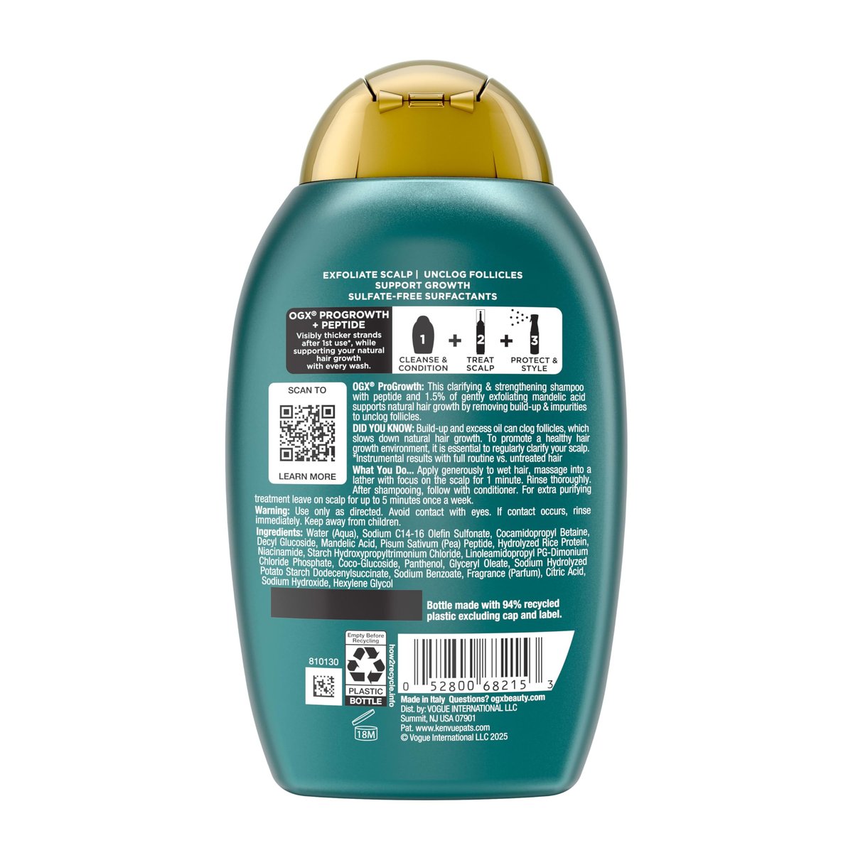 OGX ProGrowth + Peptide Conditioner, Thickening Conditioner Moisturizes, Reinforces and Strengthens Hair to Reduce Hair Fall Due to Breakage, 13 fl. oz - görsel 13