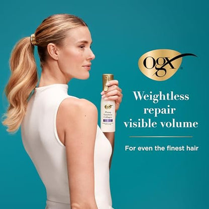 OGX Plump Emulsion + Collagen Conditioning Hair Mist, Volumizing Hair Spray with Marula Oil, 6.5 fl oz Avelisse