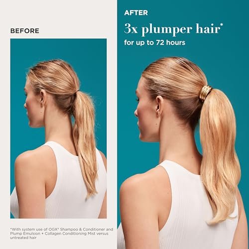 OGX Plump Emulsion + Collagen Conditioning Hair Mist, Volumizing Hair Spray with Marula Oil, 6.5 fl oz Avelisse