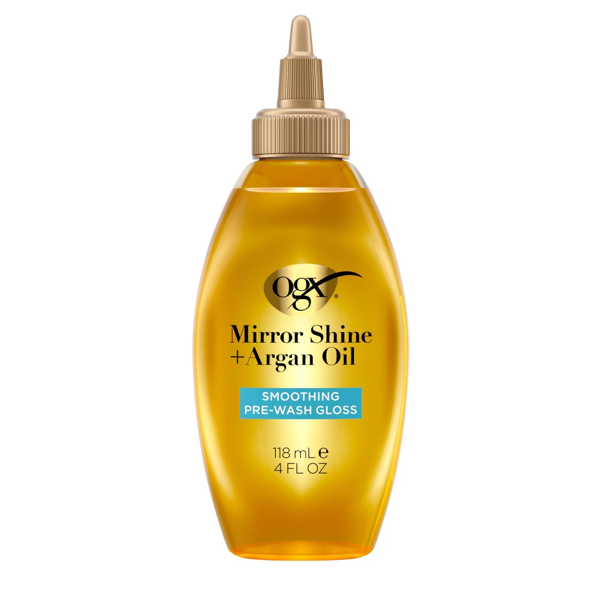 OGX Mirror Shine + Argan Oil Pre-Wash Hair Gloss - Smoothing Rinse Out Treatment for Glossy Shine & Nourishing Repair, 4 fl. oz - görsel 1