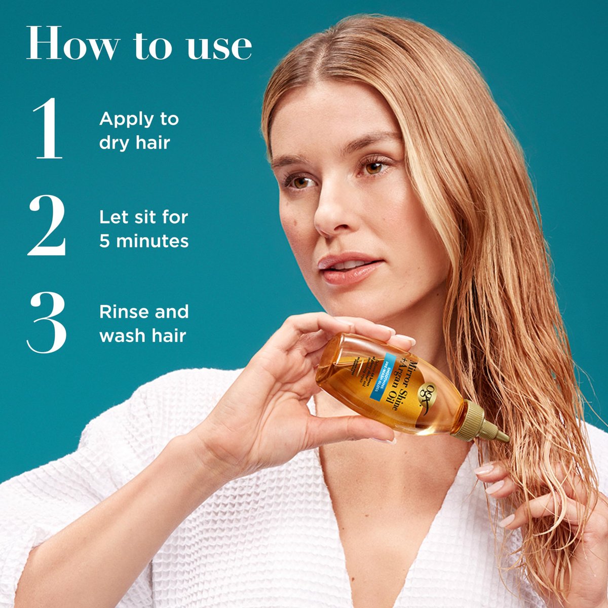 OGX Mirror Shine + Argan Oil Pre-Wash Hair Gloss - Smoothing Rinse Out Treatment for Glossy Shine & Nourishing Repair, 4 fl. oz - görsel 7