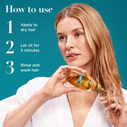 OGX Mirror Shine + Argan Oil Pre-Wash Hair Gloss - Smoothing Rinse Out Treatment for Glossy Shine & Nourishing Repair, 4 fl. oz