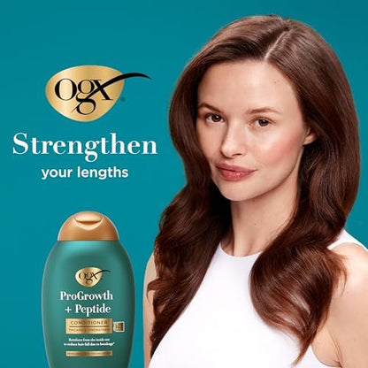 OGX ProGrowth + Peptide Conditioner, Thickening Conditioner Moisturizes, Reinforces and Strengthens Hair to Reduce Hair Fall Due to Breakage, 13 fl. oz