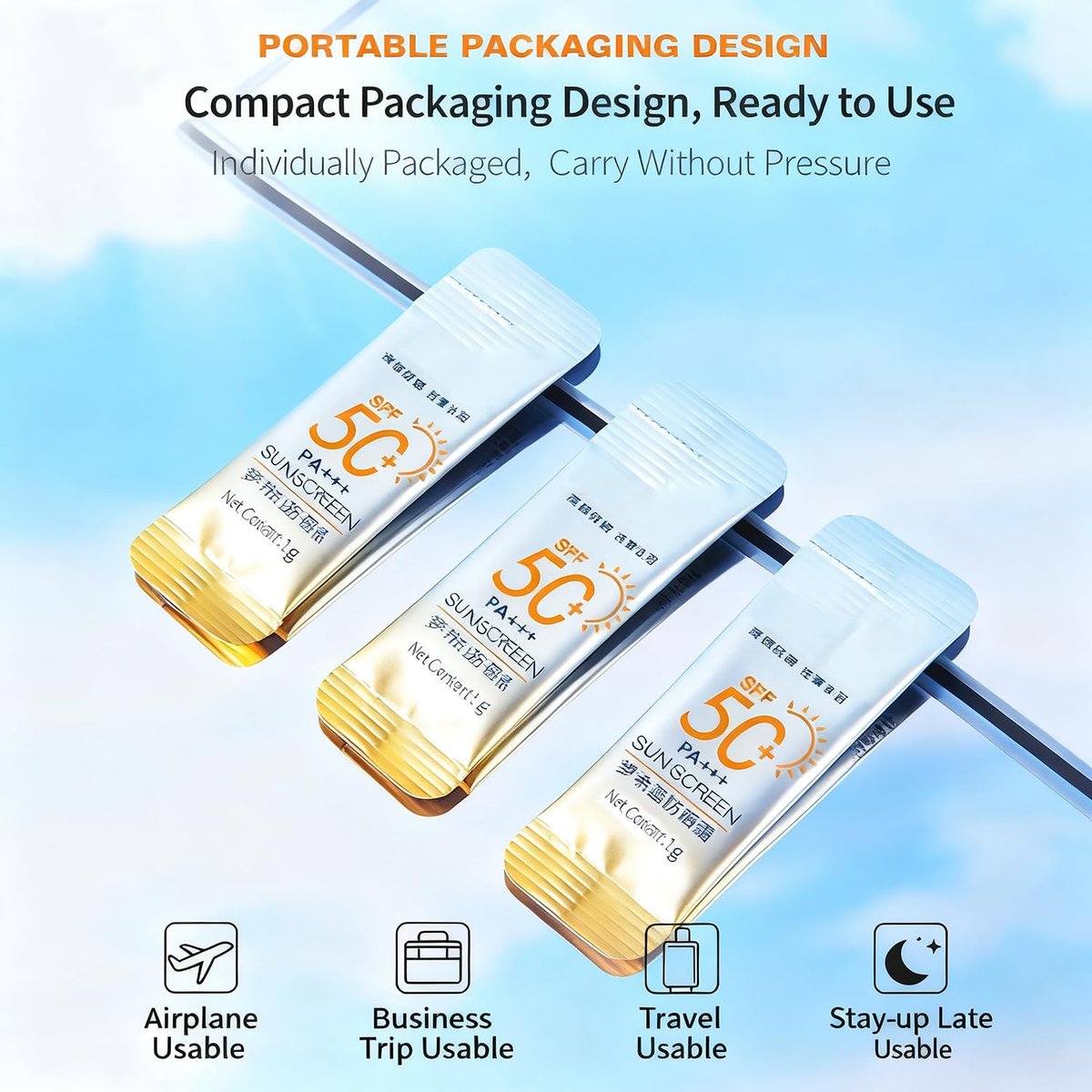30-Pack Travel-Size SPF 50+ PA++++ Mini Sunscreen – Lightweight, Non-Greasy, Water-Resistant Sunblock for Face & Body, Bulk Vacation Essentials & Party Favors - görsel 9