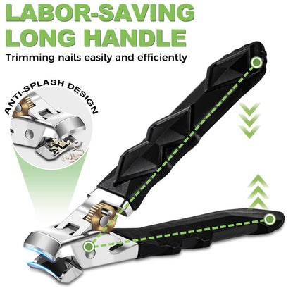 Heavy Duty Toenail Clippers for Thick Nails - Long Handled Nail Clippers for Seniors, Men - Sharp Slanted Stainless Steel Ingrown Toenail Cutter Avelisse