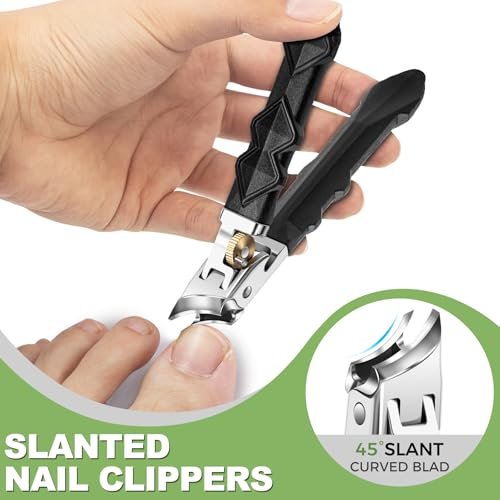Heavy Duty Toenail Clippers for Thick Nails - Long Handled Nail Clippers for Seniors, Men - Sharp Slanted Stainless Steel Ingrown Toenail Cutter Avelisse