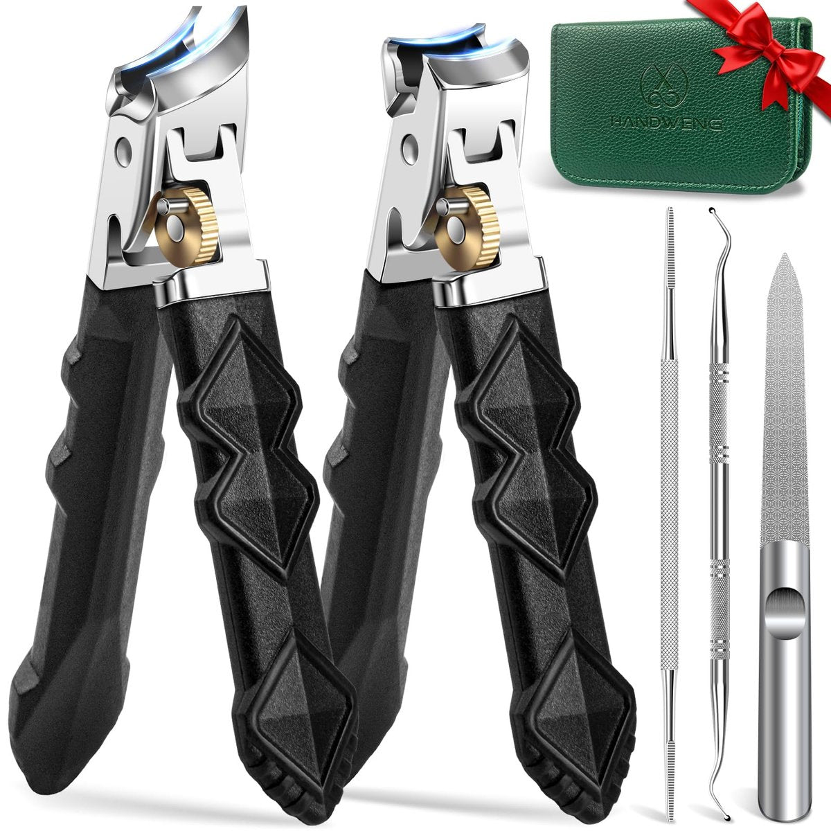 Heavy Duty Toenail Clippers for Thick Nails - Long Handled Nail Clippers for Seniors, Men - Sharp Slanted Stainless Steel Ingrown Toenail Cutter Avelisse