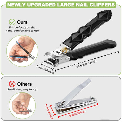 Heavy Duty Toenail Clippers for Thick Nails - Long Handled Nail Clippers for Seniors, Men - Sharp Slanted Stainless Steel Ingrown Toenail Cutter Avelisse