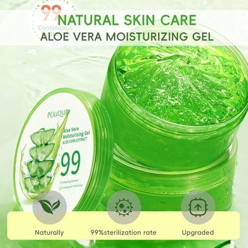 Fuveuua Organic Pure Aloe Vera Gel – Soothing Cooling Gel for Sunburn Relief & After-Sun Care, 99% Plant-Derived, 7.05 oz, Gentle for All Skin Types - görsel 4