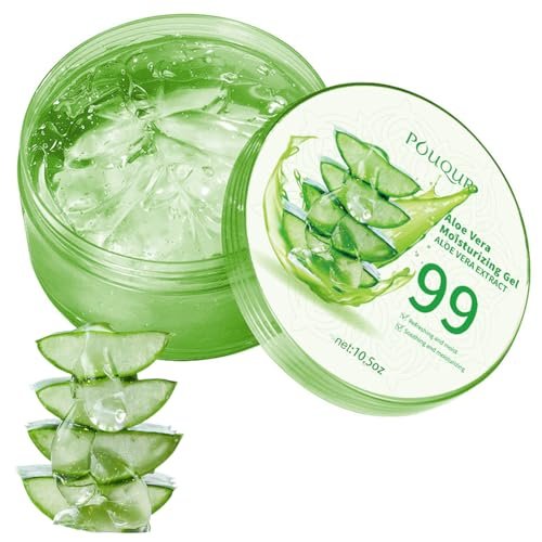 Fuveuua Organic Pure Aloe Vera Gel – Soothing Cooling Gel for Sunburn Relief & After-Sun Care, 99% Plant-Derived, 7.05 oz, Gentle for All Skin Types - görsel 2