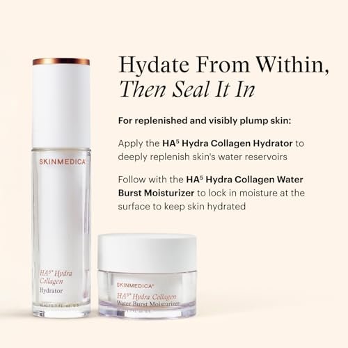 SkinMedica HA⁵ Hydra Collagen Water Burst Face Moisturizer with Vegan Collagen - Plumping Face Cream with Microbiome Barrier Complex for 24-Hour Hydration - Helps Replenish Dry, Dull Skin (1.7 Fl Oz) Avelisse