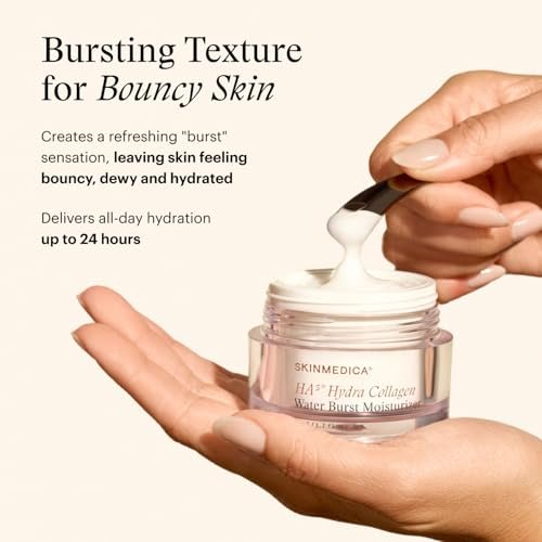 SkinMedica HA⁵ Hydra Collagen Water Burst Face Moisturizer with Vegan Collagen - Plumping Face Cream with Microbiome Barrier Complex for 24-Hour Hydration - Helps Replenish Dry, Dull Skin (1.7 Fl Oz) Avelisse