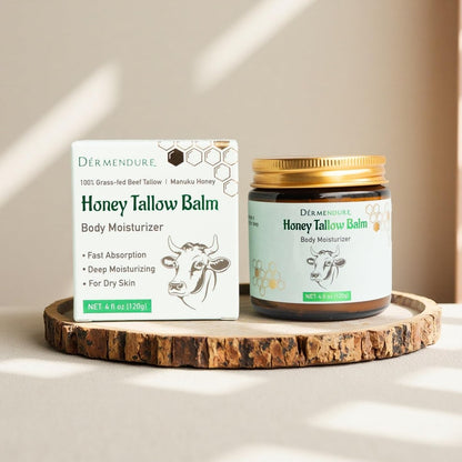 Whipped Honey Tallow Balm for Skin – 100% Grass-Fed Beef Tallow, Manuka Honey, Body Butter, Dry Skin Cream, Natural Moisturizing Cream for Dry, Sensitive Skin, Eczema & Body Care, 4 oz Avelisse