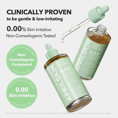 APRILSKIN A.C.E Serum | Mugwort & Centella Soothing Serum for Troubled Skin | Korean Skin Care | 3.88 oz Avelisse