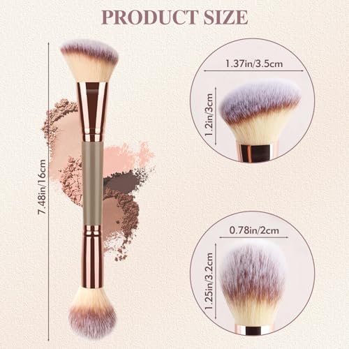 3PCS Angled Blush Brush Set - Double Ended Makeup Brush for Blush, Contour, and Highlighter - Synthetic Bristle Avelisse
