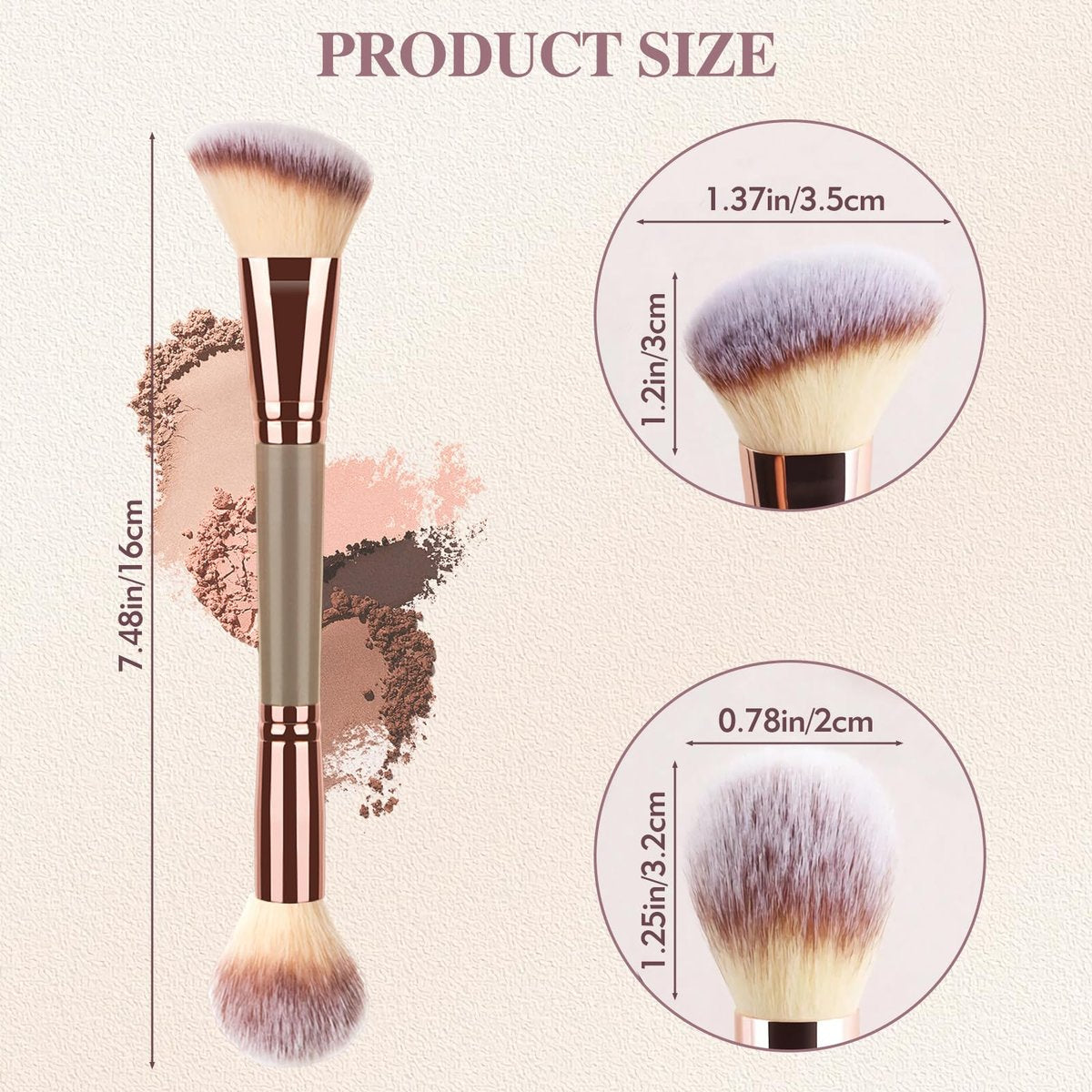 3PCS Angled Blush Brush Set - Double Ended Makeup Brush for Blush, Contour, and Highlighter - Synthetic Bristle Avelisse