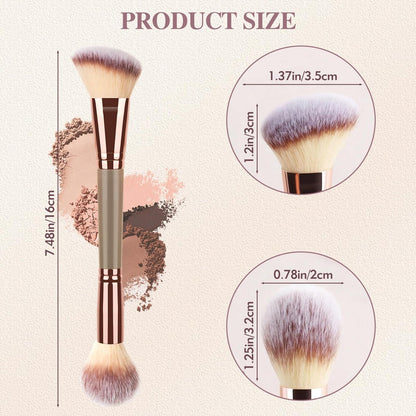 3PCS Angled Blush Brush Set - Double Ended Makeup Brush for Blush, Contour, and Highlighter - Synthetic Bristle Avelisse