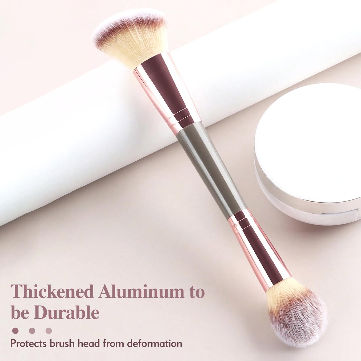 3PCS Angled Blush Brush Set - Double Ended Makeup Brush for Blush, Contour, and Highlighter - Synthetic Bristle Avelisse