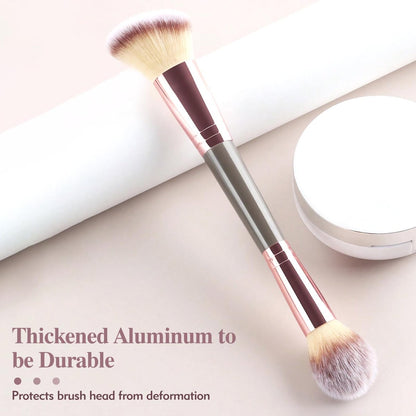 3PCS Angled Blush Brush Set - Double Ended Makeup Brush for Blush, Contour, and Highlighter - Synthetic Bristle Avelisse