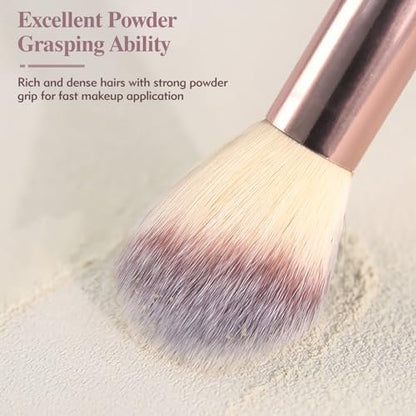 3PCS Angled Blush Brush Set - Double Ended Makeup Brush for Blush, Contour, and Highlighter - Synthetic Bristle Avelisse