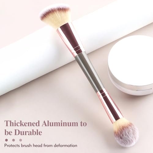 3PCS Angled Blush Brush Set - Double Ended Makeup Brush for Blush, Contour, and Highlighter - Synthetic Bristle Avelisse
