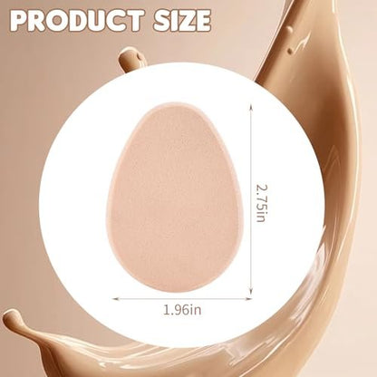 Clofiak 6 PCS Flat Makeup Sponges for Foundation - Beige Foundation Sponge, Beauty Blender Make Up Sponges, Cushion Foundation Puff for Natural and Easy Soft Long-lasting