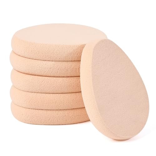 Clofiak 6 PCS Flat Makeup Sponges for Foundation - Beige Foundation Sponge, Beauty Blender Make Up Sponges, Cushion Foundation Puff for Natural and Easy Soft Long-lasting - görsel 2