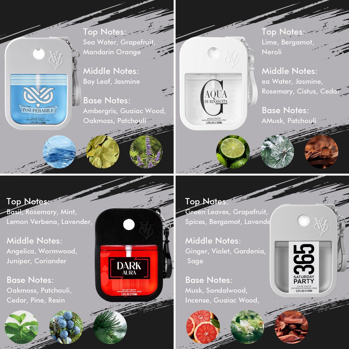 OFUN Perfumes Gift Set for Men - 4x35ml Long-Lasting Eau de Parfum Collection | Pocket Size Cologne Sampler Set for Birthday, Father's Day, Christmas Avelisse