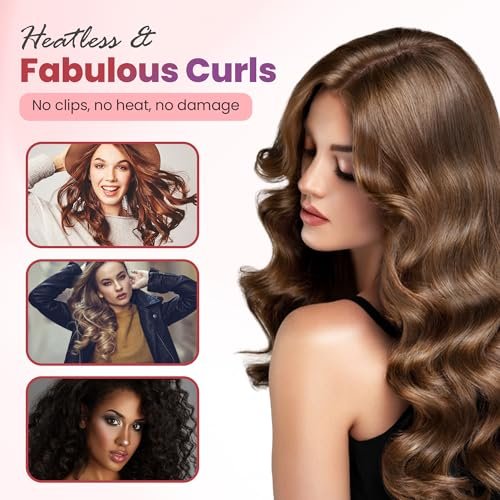 Rachel Roy Flexi Rods Foam Hair Rollers - 1/2" 5/8" 3/4" 1" Diameter - Professional Salon Quality 18 Pcs Rubber Hair Rollers for Long, Medium, and Short Hair, Hair Curlers to Sleep in for Women Avelisse