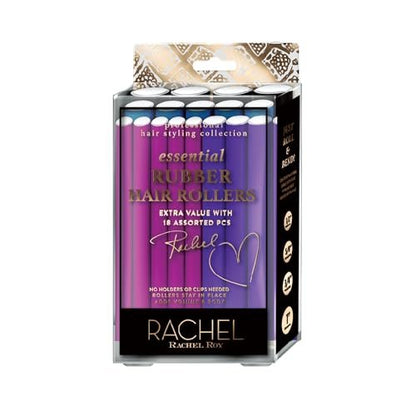 Rachel Roy Flexi Rods Foam Hair Rollers - 1/2" 5/8" 3/4" 1" Diameter - Professional Salon Quality 18 Pcs Rubber Hair Rollers for Long, Medium, and Short Hair, Hair Curlers to Sleep in for Women Avelisse