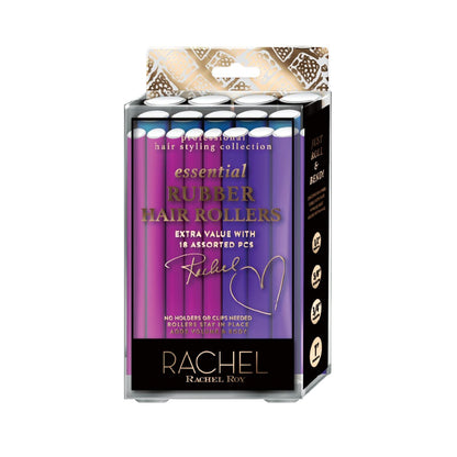 Rachel Roy Flexi Rods Foam Hair Rollers - 1/2" 5/8" 3/4" 1" Diameter - Professional Salon Quality 18 Pcs Rubber Hair Rollers for Long, Medium, and Short Hair, Hair Curlers to Sleep in for Women Avelisse