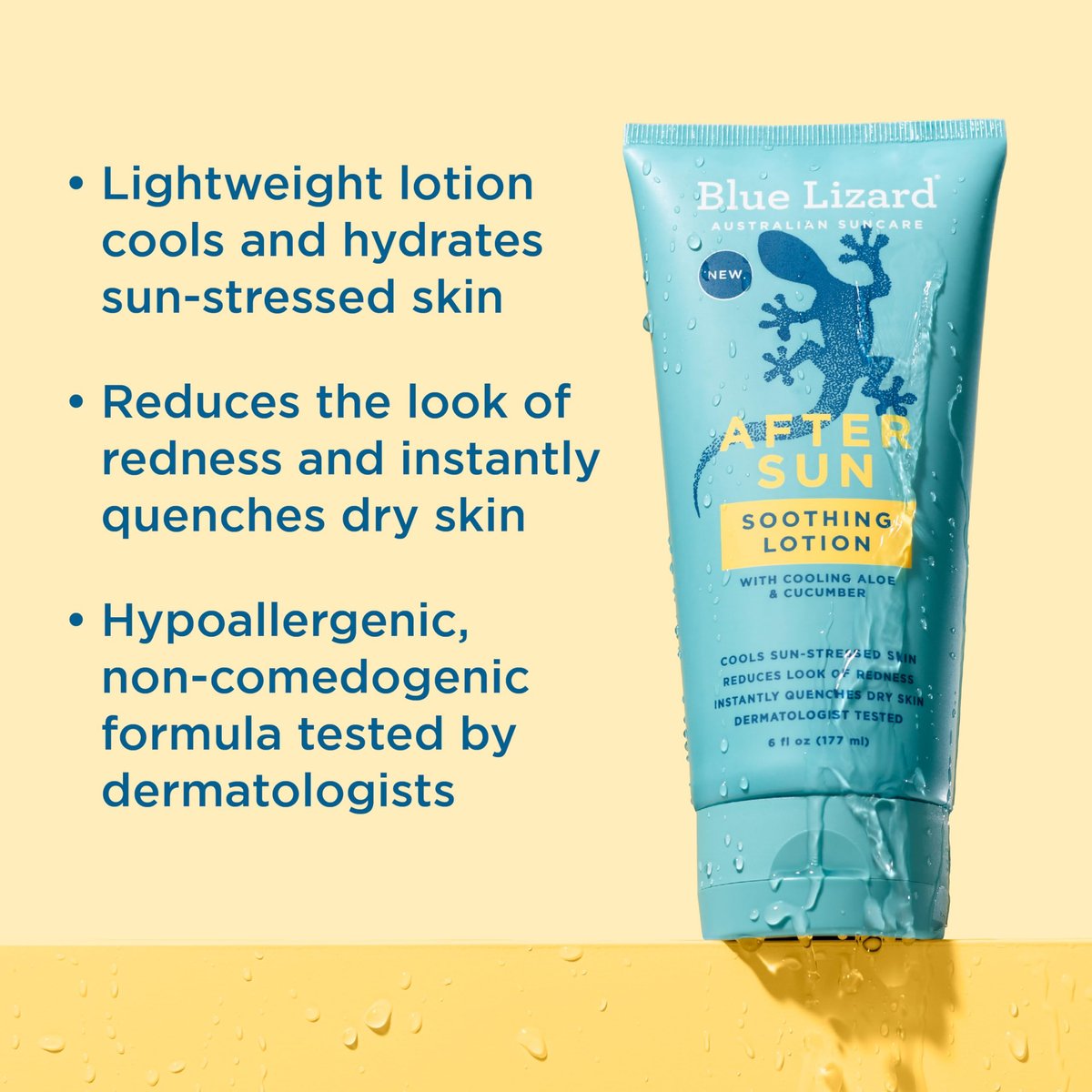 BLUE LIZARD After Sun Soothing Lotion - Lightweight Formula with Shea Butter, Soothes and Moisturizes, Reduces Redness, Vegan Hypoallergenic After Sun Care 6 oz Avelisse