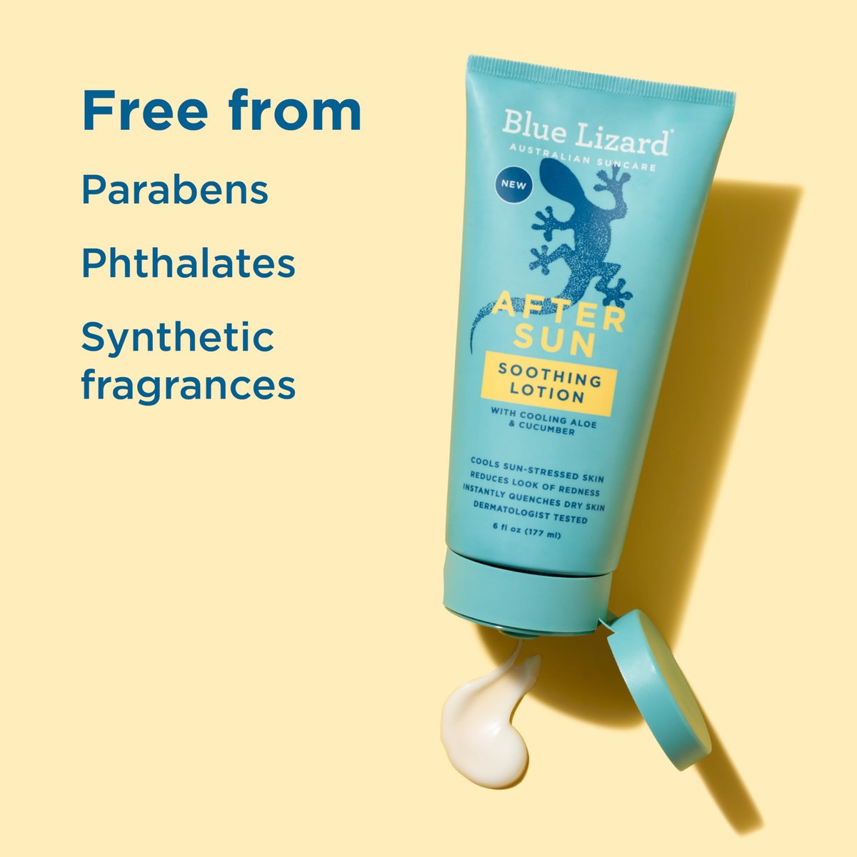 BLUE LIZARD After Sun Soothing Lotion - Lightweight Formula with Shea Butter, Soothes and Moisturizes, Reduces Redness, Vegan Hypoallergenic After Sun Care 6 oz Avelisse