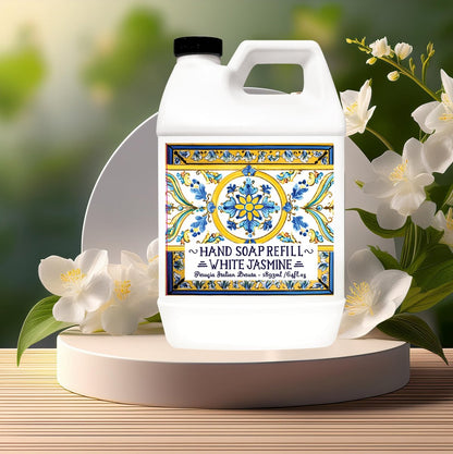 Home & Body Company Perugia Italian Deruta Hand Soap Refill Set – White Jasmine & Coconut Citrus, 64 Fl Oz Bottles (2-Pack) Avelisse