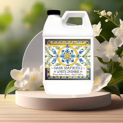 Home & Body Company Perugia Italian Deruta Hand Soap Refill Set – White Jasmine & Coconut Citrus, 64 Fl Oz Bottles (2-Pack) Avelisse