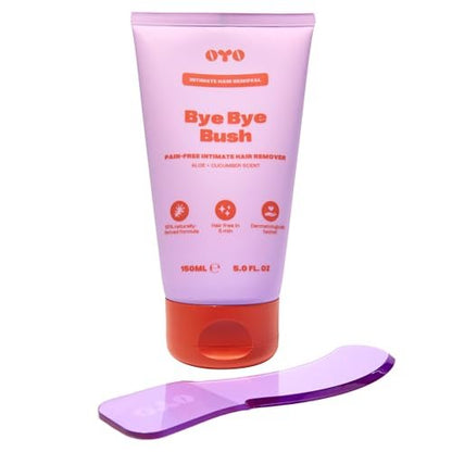 Bye Bye Bush by OYO – Hair Removal Cream for Women Private Area, Bikini Line, Inner Thighs & Armpits, Sensitive Skin Formula, 65% Naturally Derived, Fast Acting Aloe Cucumber – 5 fl oz Avelisse