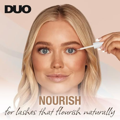 DUO Nourish Brush-On Clear Lash Glue - 24 Hour Strong Hold with Peptides, Niacinamide & Biotin for Sensitive Eyes