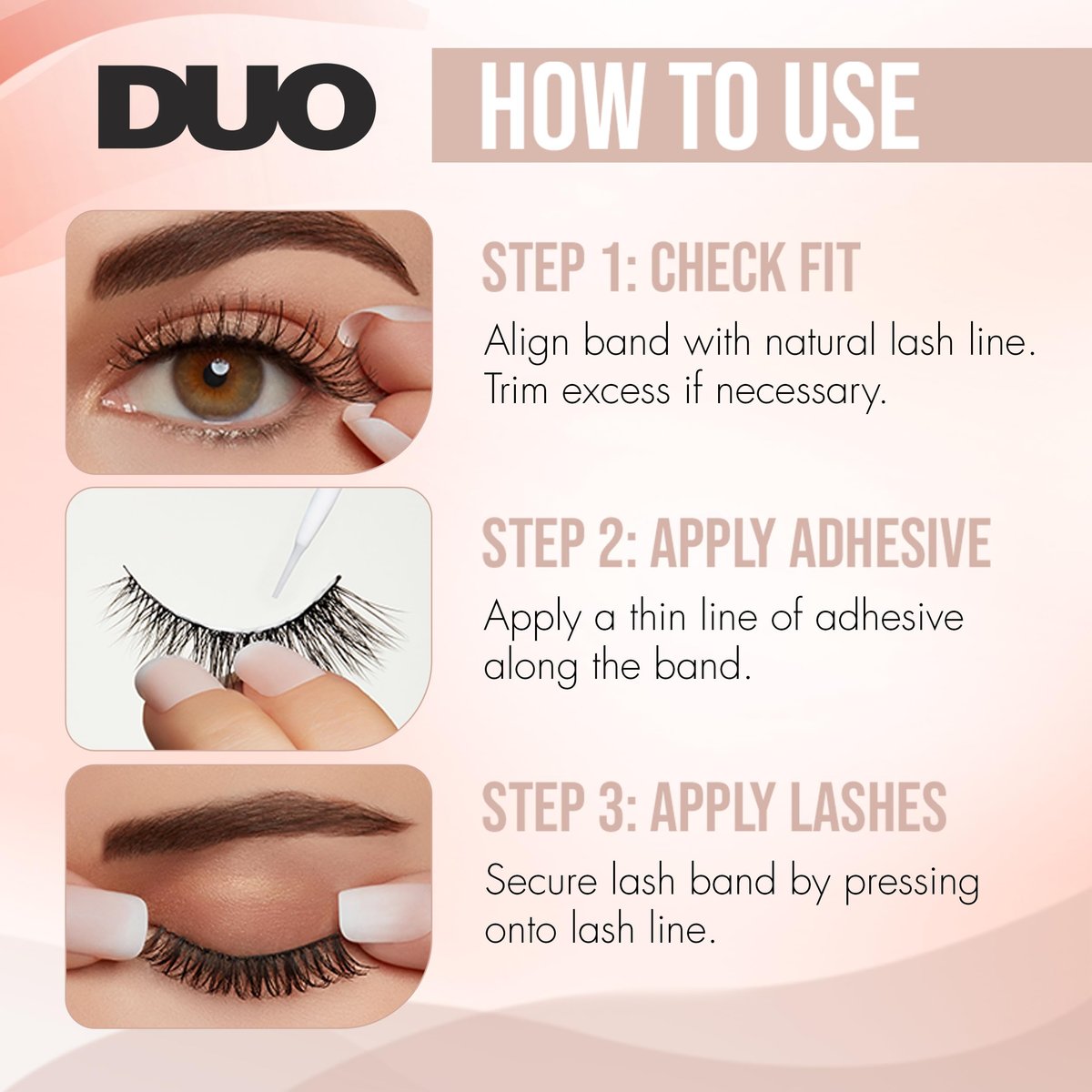 DUO Nourish Brush-On Clear Lash Glue - 24 Hour Strong Hold with Peptides, Niacinamide & Biotin for Sensitive Eyes - görsel 9