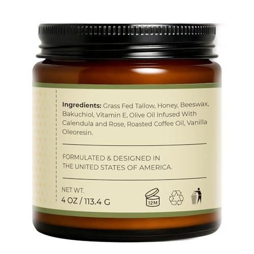 Hicream Beef Tallow and Honey Balm - 100% Organic Grass-Fed Beef Tallow Face & Body Moisturizer for Dry, Cracked, Sensitive Skin - Unscented, 4 Oz - görsel 18