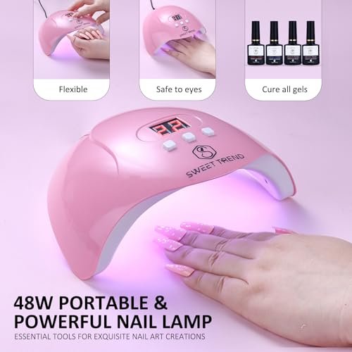 SWEET TREND Acrylic Nail Kit for Beginners | Professional Acrylic Powder Set with Gel Nail Polish, UV Light, Nail Drill & Full Tools for Home Salon Avelisse