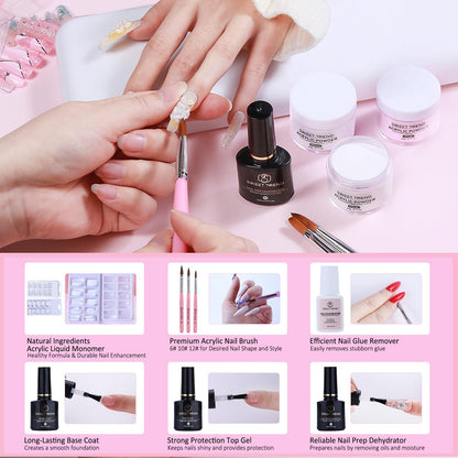 SWEET TREND Acrylic Nail Kit for Beginners | Professional Acrylic Powder Set with Gel Nail Polish, UV Light, Nail Drill & Full Tools for Home Salon Avelisse